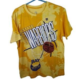Official NWT NBA Golden State Warriors Basketball Yellow TieDye Tshirt Small